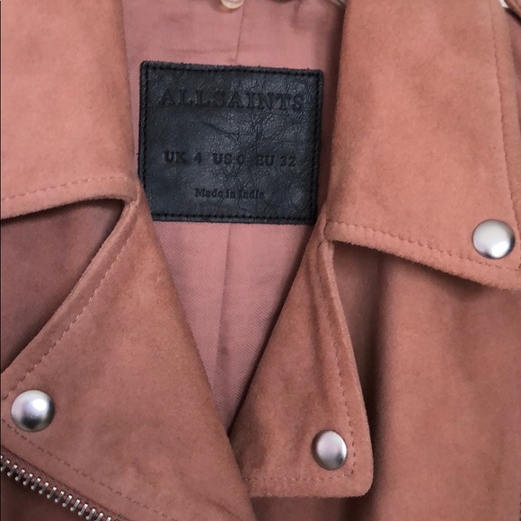 All Saints Suede Balfern Biker Jacket - Picture 2 of 7